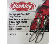 Вертлюг с карабином на подшипнике Berkley Ball Bearing Cross-Lok Snap Swivels #4 (100lb)