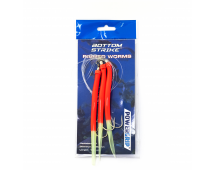 Сабики Bottom Strike  Rigged Worms #8/0 0.80mm Fl.Orange/Glow tail